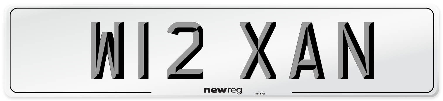 W12 XAN Number Plate from New Reg